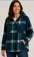 Realtree Women’s Hooded Plaid Shirt Jacket