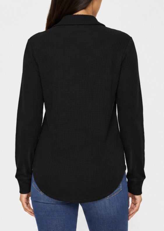 Buffalo David Bitton Women’s Waffle Knit Long Sleeve Top