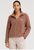 Adidas Women’s Sherpa Fleece Full-Zip Jacket – Dusty Rose