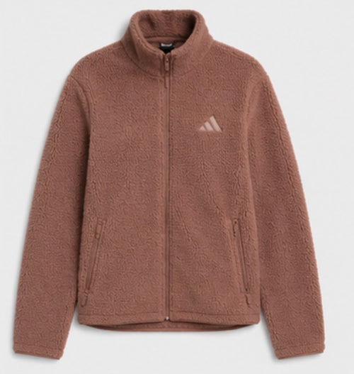 Adidas Women’s Sherpa Fleece Full-Zip Jacket – Dusty Rose