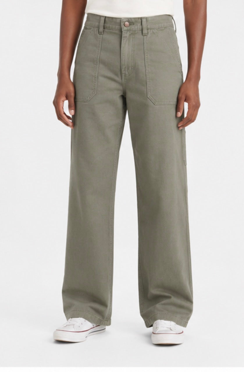 Levi’s Girls’ Wide Leg Carpenter Pants – Sage Green