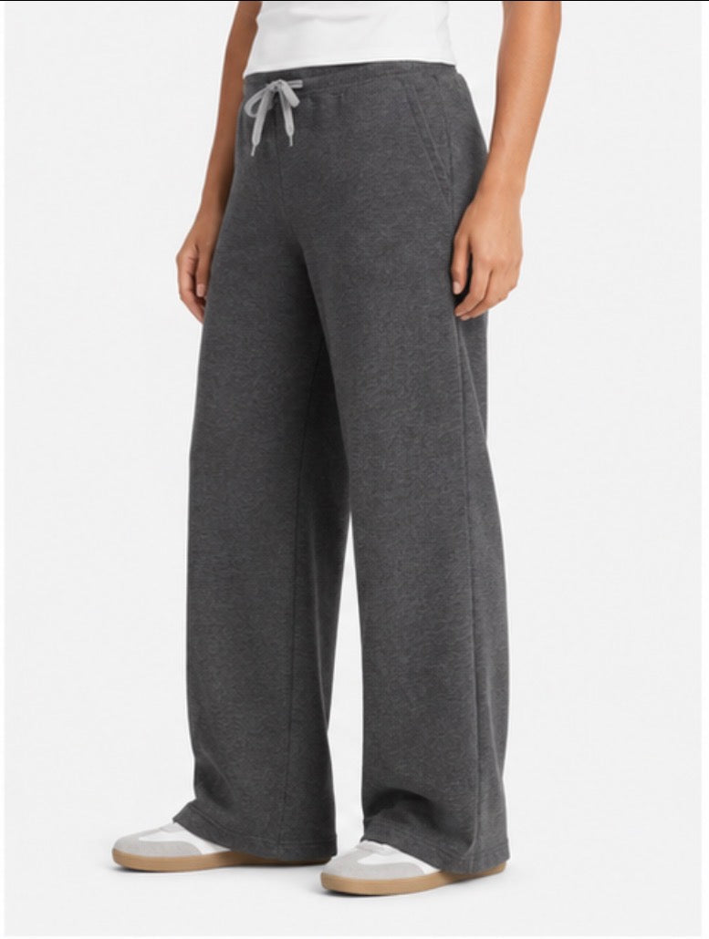 Kirkland Signature Women’s Wide Leg Lounge Pants – Charcoal Heather