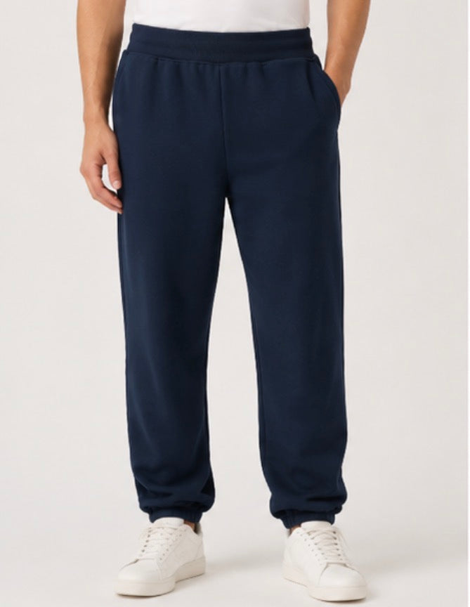 Mondetta Men’s Organic Cotton Fleece Jogger Sweatpants – Navy Blue