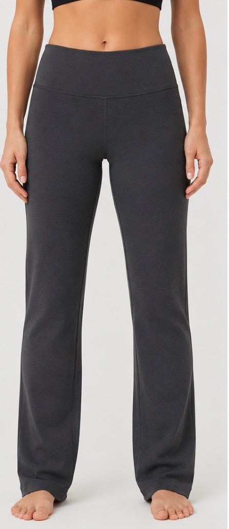 Tuff Athletics Women’s Straight Fit Yoga Pants – Dark Charcoal Gray