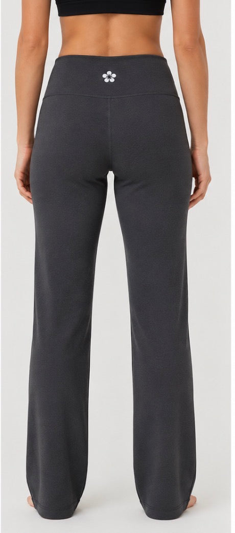 Tuff Athletics Women’s Straight Fit Yoga Pants – Dark Charcoal Gray