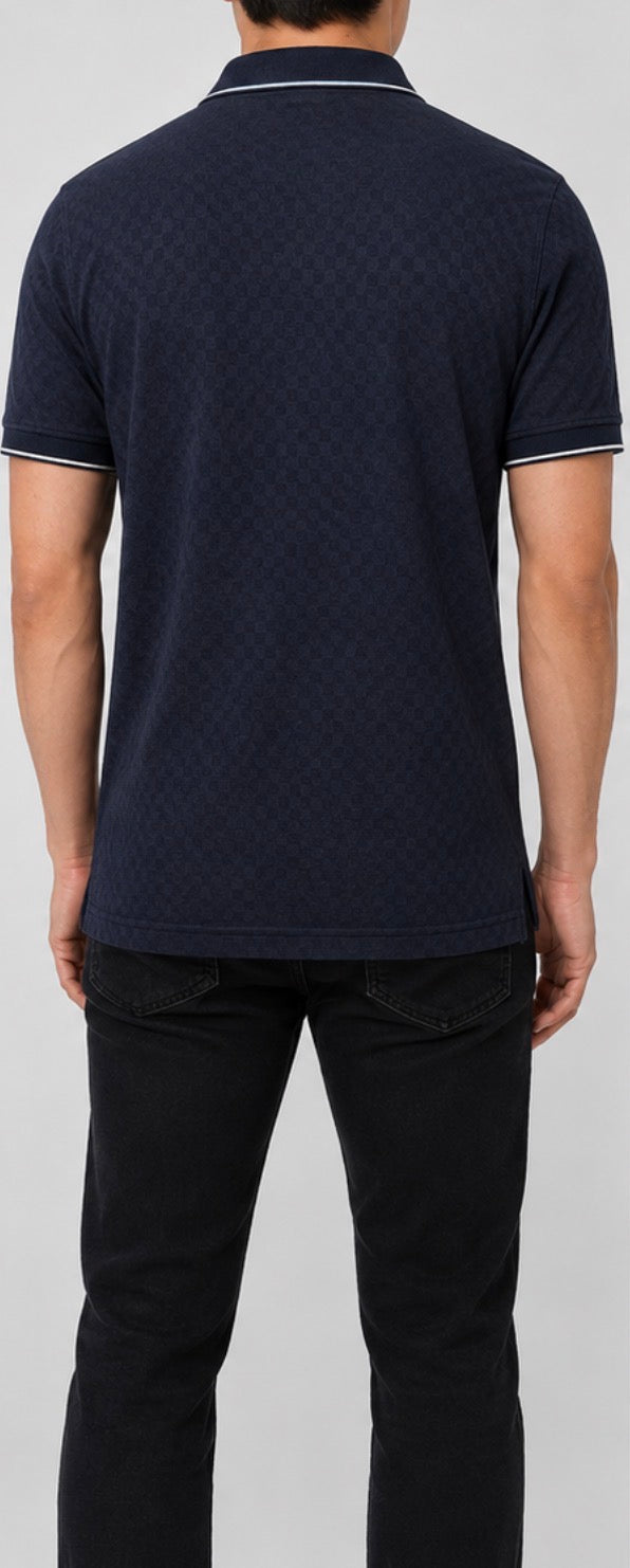 Ted Baker Men’s Textured Polo Shirt – Navy