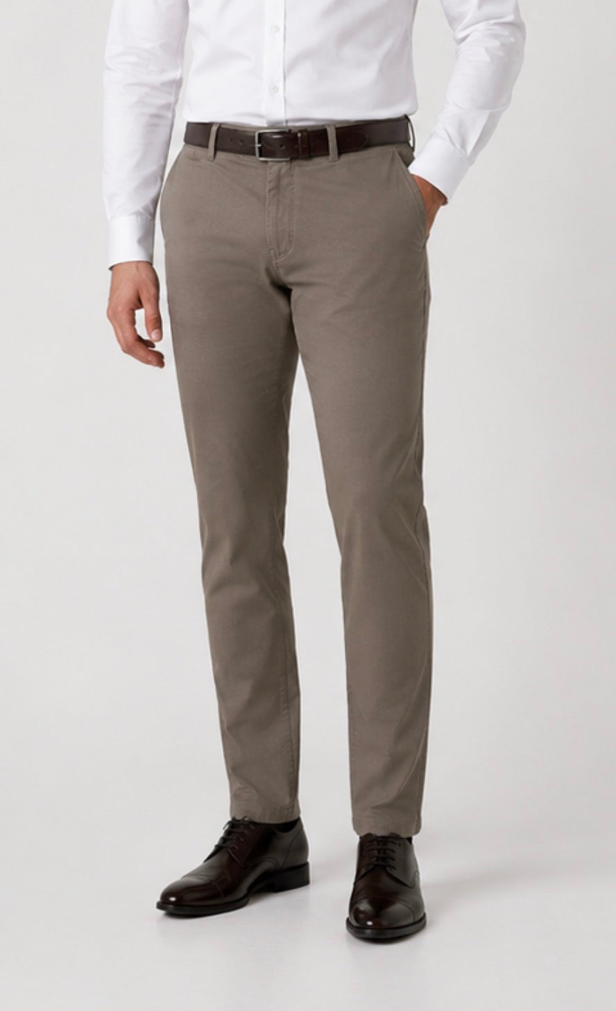 Urban Star Men’s 5-Pocket Bengaline Pants – Taupe Grey