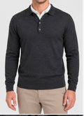 Modern English Men’s 100% Merino Wool Polo Sweater – Charcoal Grey