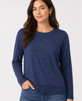 Buffalo David Bitton Women’s Long Sleeve Crew Neck Top – Navy