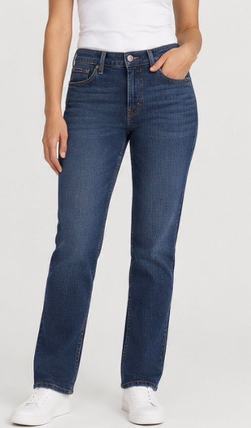Lucky Brand Mid Rise Straight Leg Jeans – Dark Blue