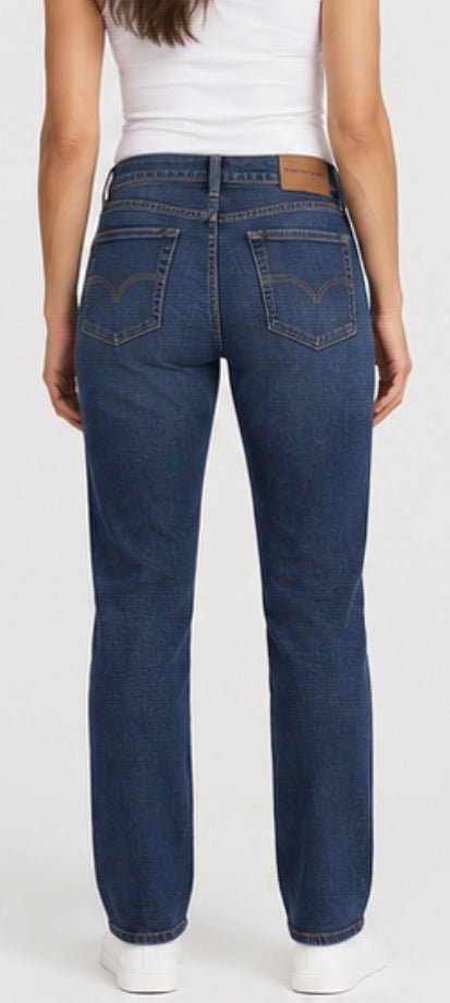 Lucky Brand Mid Rise Straight Leg Jeans – Dark Blue