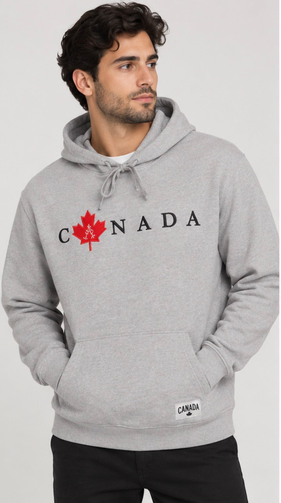 Men’s Canada Maple Leaf Pullover Hoodie – Grey
