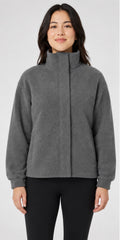 Mondetta Women’s Sherpa Fleece Full-Zip Jacket – Grey