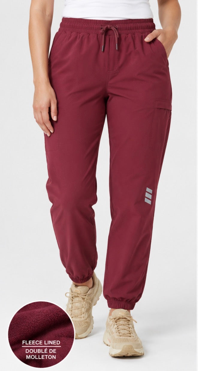 Merrell Women’s Fleece-Lined Jogger Pants – Burgundy