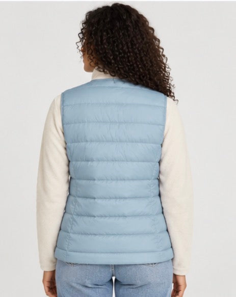 Mondetta Women’s Lightweight Quilted Puffer Vest – Light Blue