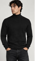 Rough Dress Men’s Turtleneck Sweater – Black