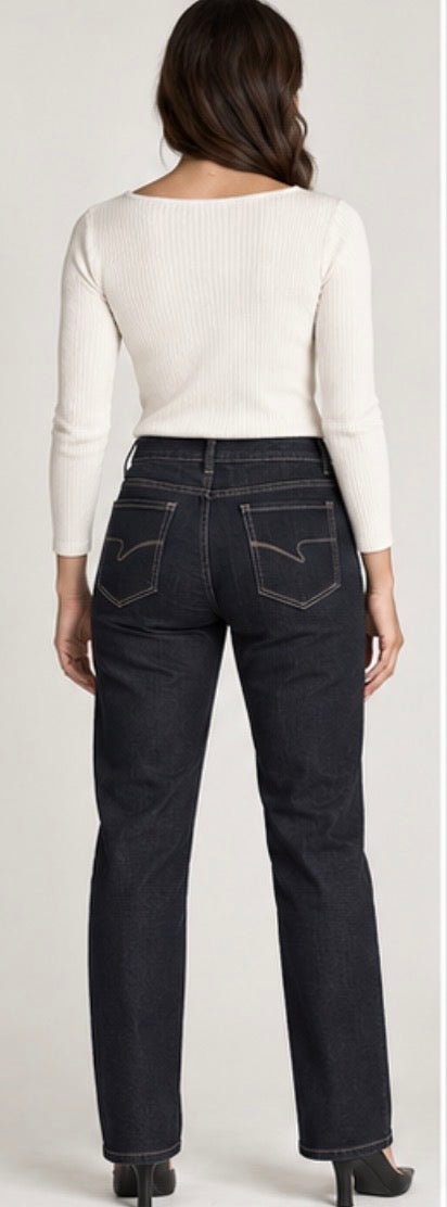 Santana Jeans Women’s Straight Leg Jeans – Dark Wash