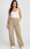 United Colors of Benetton Women’s Wide Leg Cargo Pants – Khaki