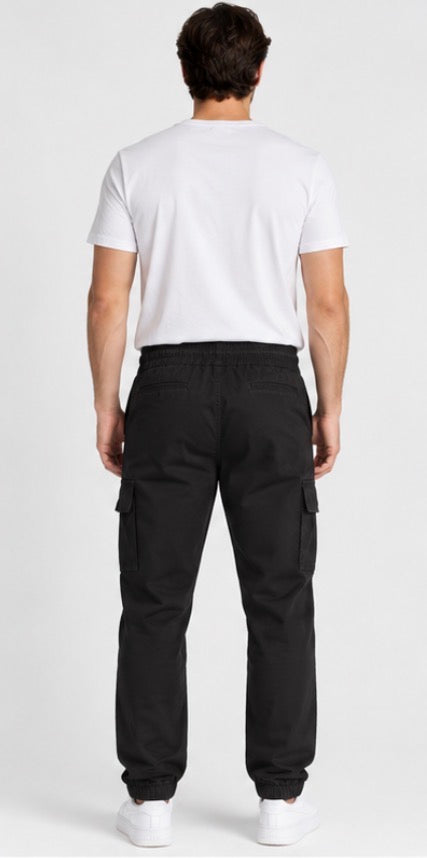 Buffalo David Bitton Men’s Cargo Jogger Pants – Black