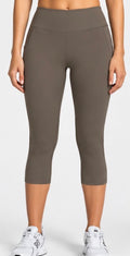Spyder Women’s Active Capri Leggings with Side Pockets – Taupe