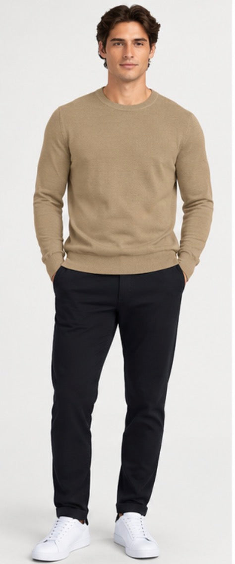 Banana Republic Men’s Merino Wool Crewneck Sweater – Tan