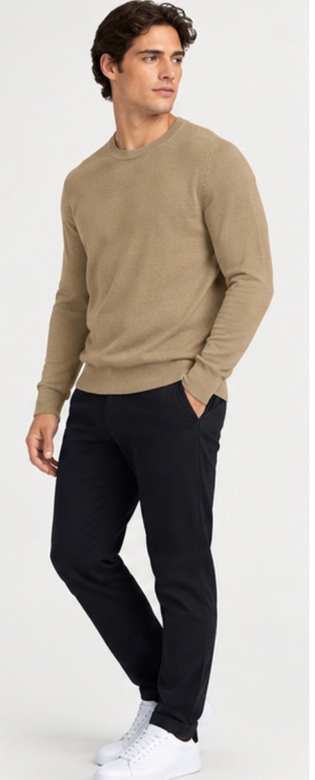 Banana Republic Men’s Merino Wool Crewneck Sweater – Tan