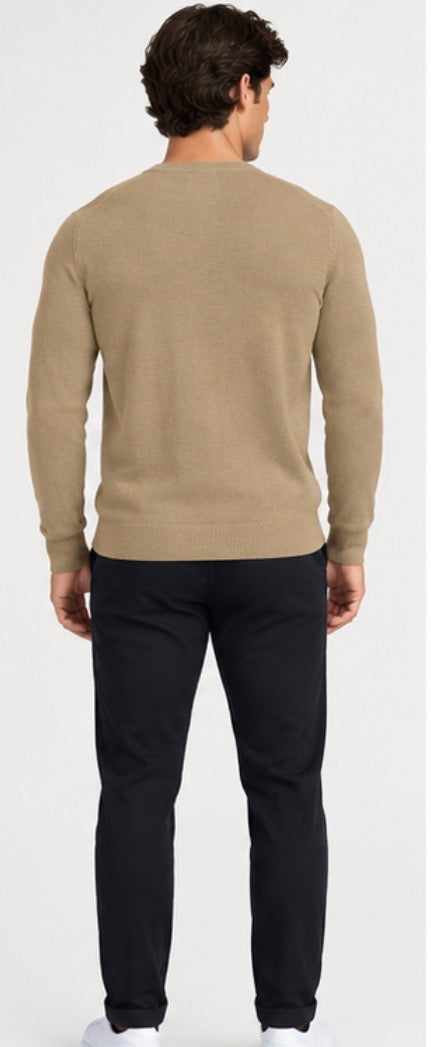 Banana Republic Men’s Merino Wool Crewneck Sweater – Tan