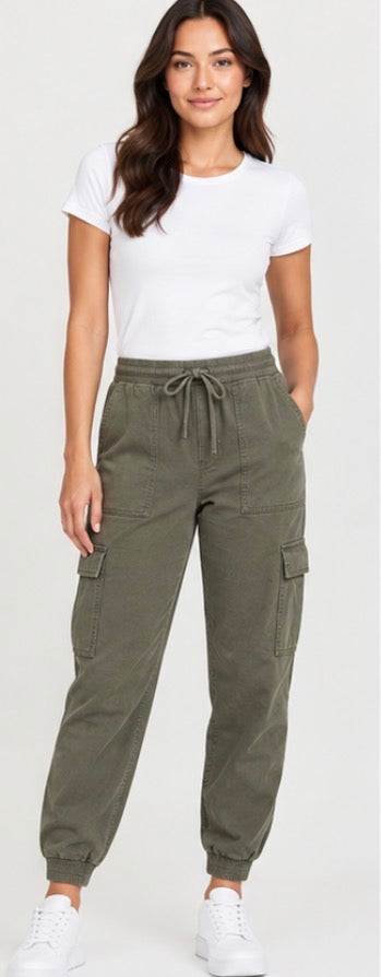 Splendid Women’s Cargo Jogger Pants – Olive Green