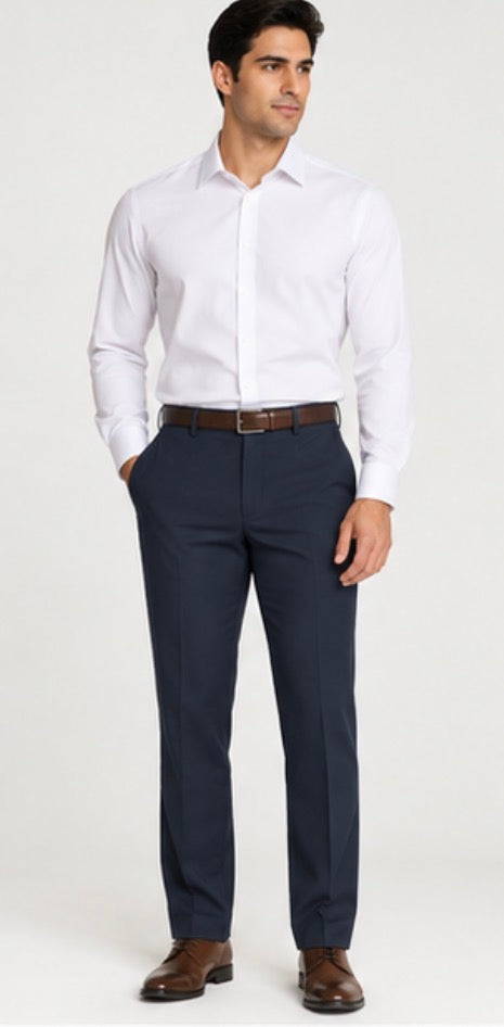 Haggar Men’s Straight Fit Stretch Dress Pants – Navy