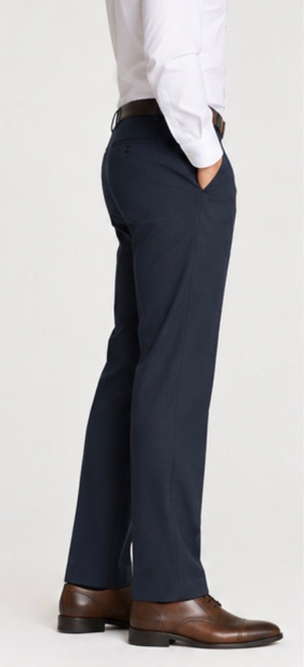 Haggar Men’s Straight Fit Stretch Dress Pants – Navy