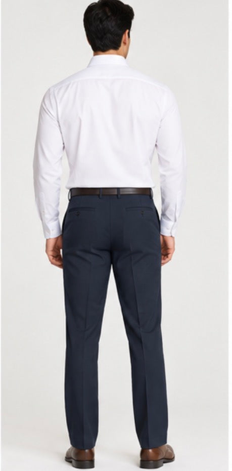 Haggar Men’s Straight Fit Stretch Dress Pants – Navy