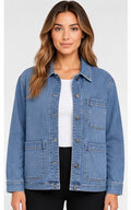 Well Worn Women’s Relaxed Denim Jacket – Medium Blue Wash