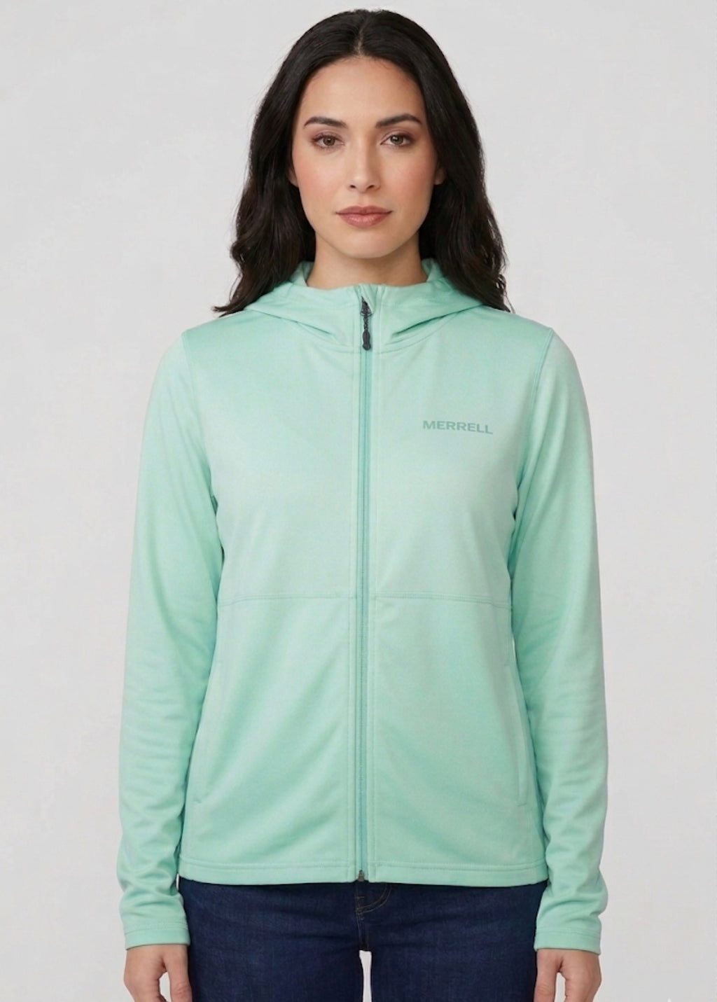 Merrell Women’s Lightweight Performance Full-Zip Hoodie – Mint Green