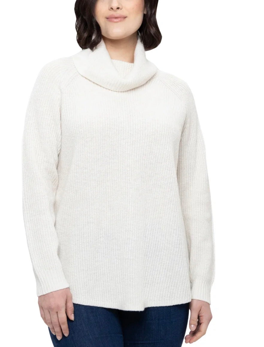 Tahari Cowl Neck Ribbed Knit Sweater Women