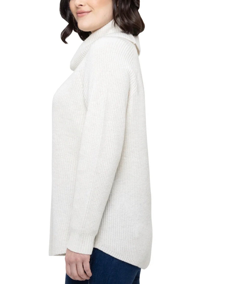 Tahari Cowl Neck Ribbed Knit Sweater Women