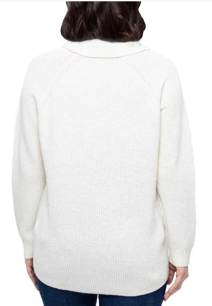 Tahari Cowl Neck Ribbed Knit Sweater Women
