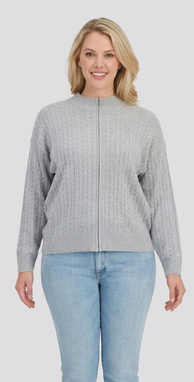 Nautica Jeans brand women's Full-Zip Cable Knit Sweater