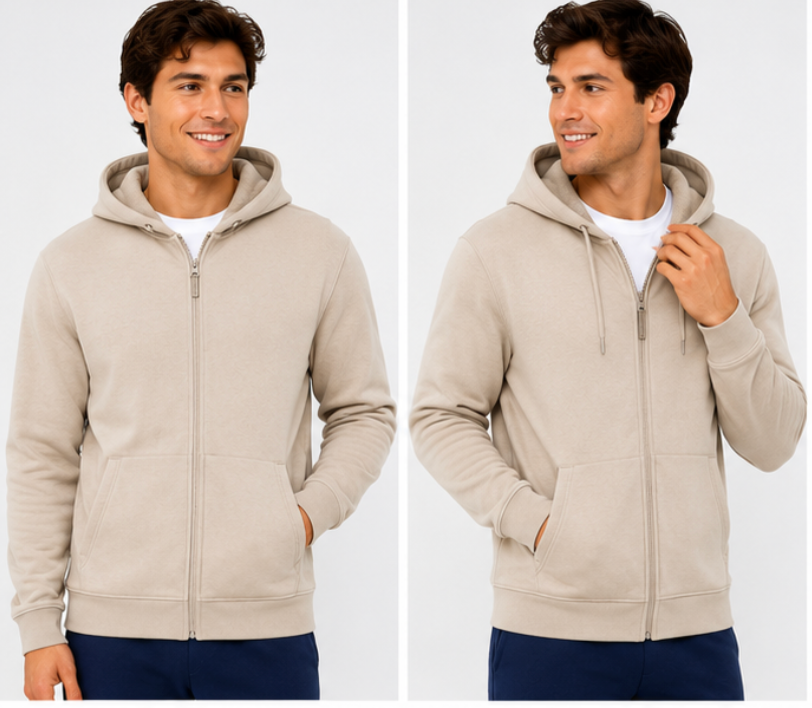 full-zip hoodie from Kirkland Signature